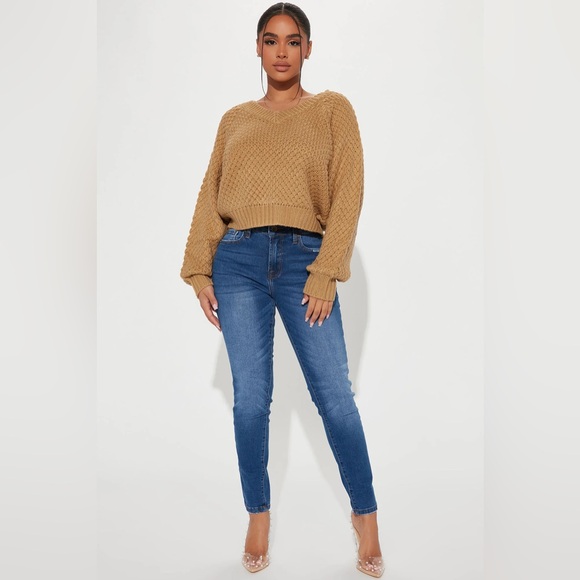 Beige Fashion Nova I adore you sweater NWT Size Large - Picture 2 of 9